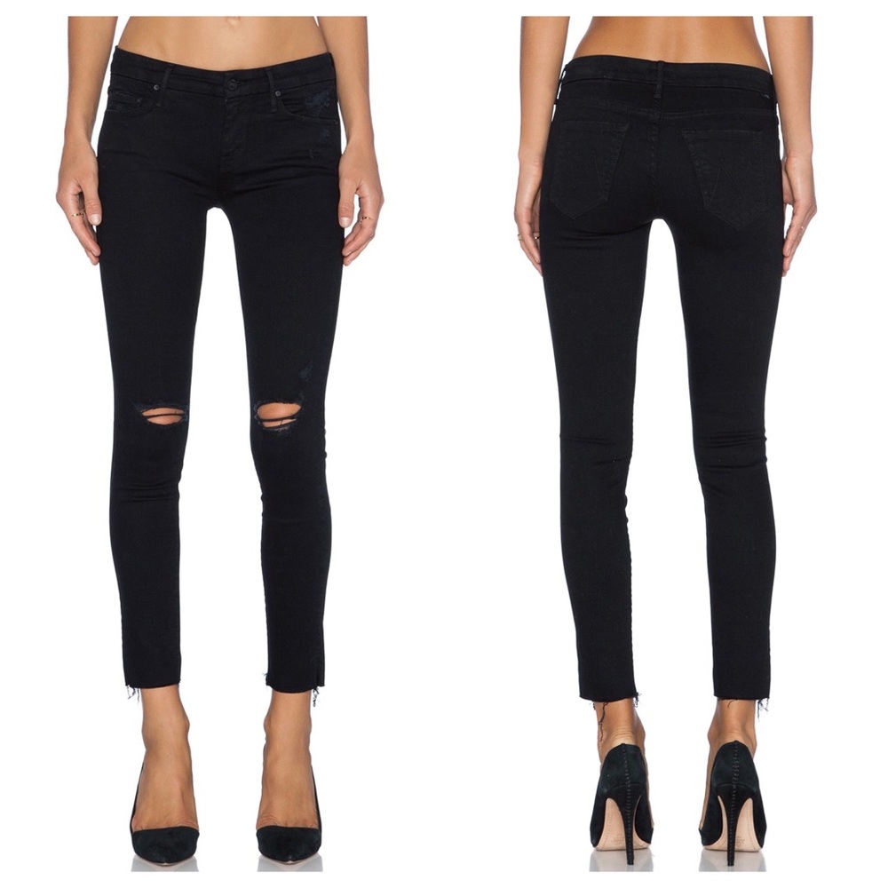 MOTHER Denim Looker Ankle Fray in Guilty as Sin